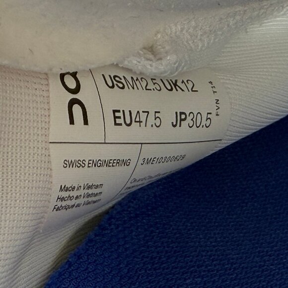 On Running THE ROGER Pro 2 Tennis Shoe Men 12.5 White Indigo Athletic Pickleball main image 3